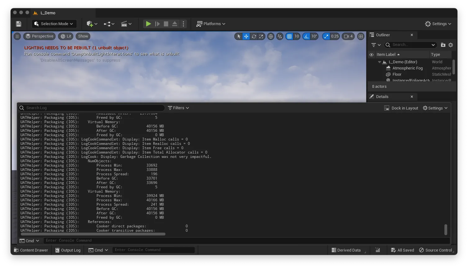Mac UE5 輸出 iOS 無回應