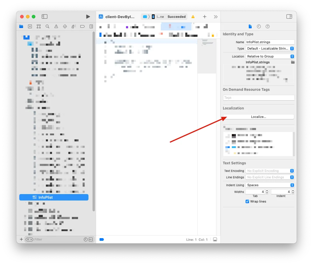 找到 Localize 按鈕